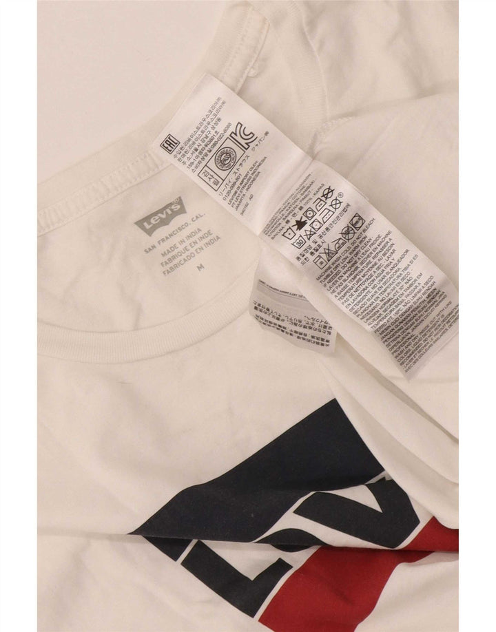 Damska koszulka z grafiką Levi's Top UK 12 Średnia biała bawełna