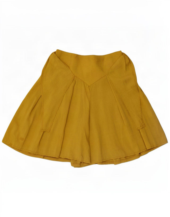 Vintage damska spódniczka mini Skort W26 mała żółta wiskoza