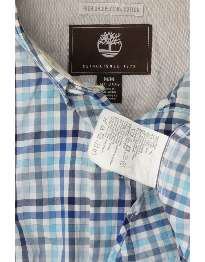 TIMBERLAND Mens Regular Fit Shirt Medium Blue Check Cotton Vintage Timberland and Second-Hand Timberland from Messina Hembry 