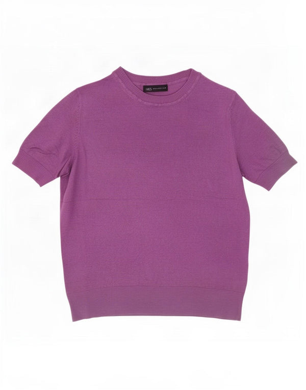 Marks & Spencer Womens Crew Neck Jumper Sweater UK 16 Large Purple