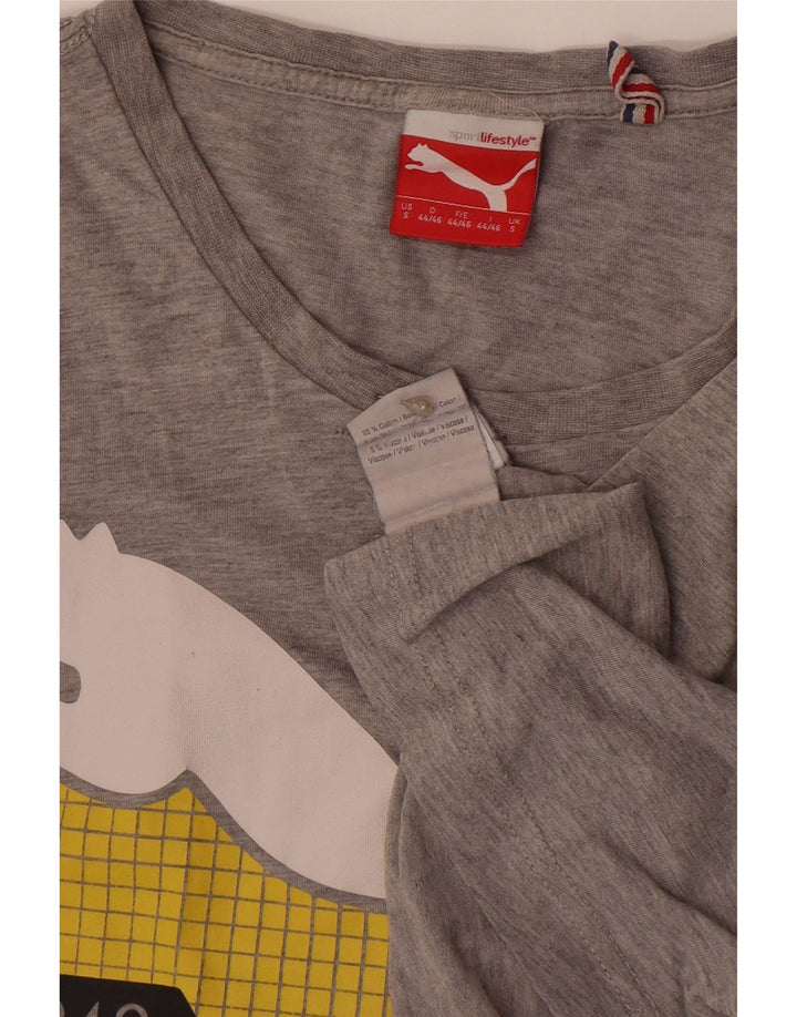 Męski T-shirt Puma z grafiką, mały, szary, bawełniany