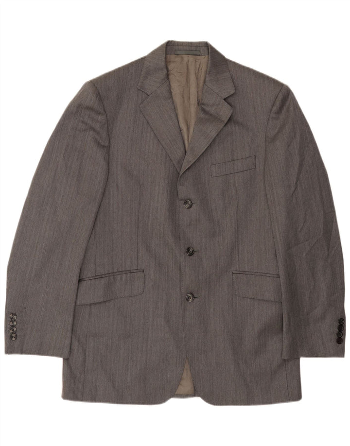 Męska marynarka zapinana na 3 guziki Aquascutum UK 40, duża, szara wełna