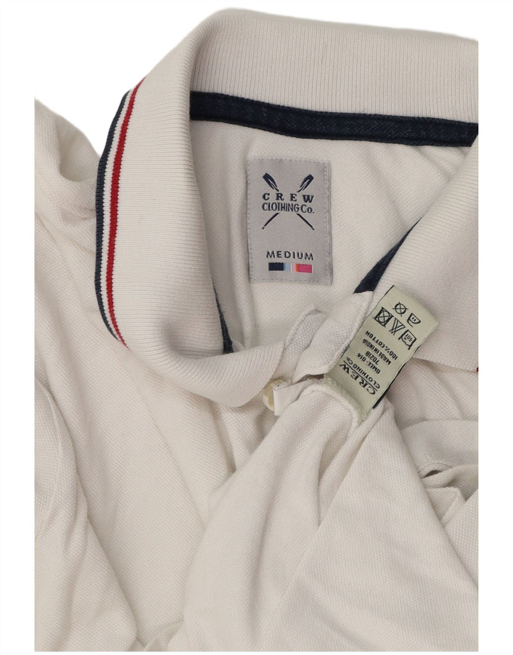 Crew Clothing Męska koszulka polo Średnia biała bawełna