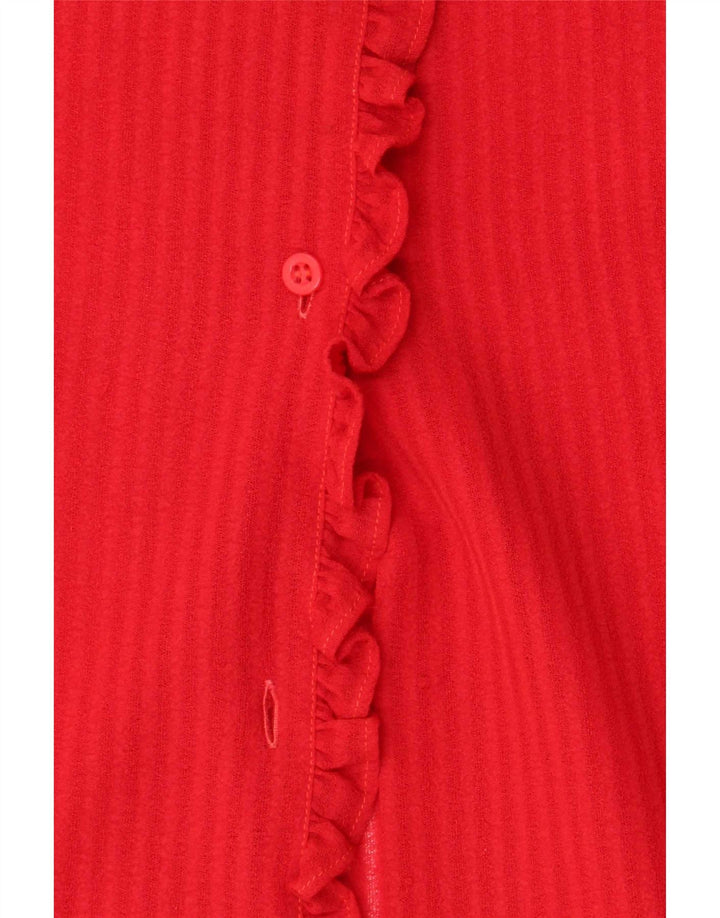 Damska bluzka koszulowa w stylu vintage UK 14 w średnie czerwone paski