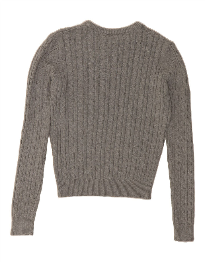 KANGOL Womens Boat Neck Jumper Sweater UK 12 Medium Grey Cotton Vintage Kangol and Second-Hand Kangol from Messina Hembry 