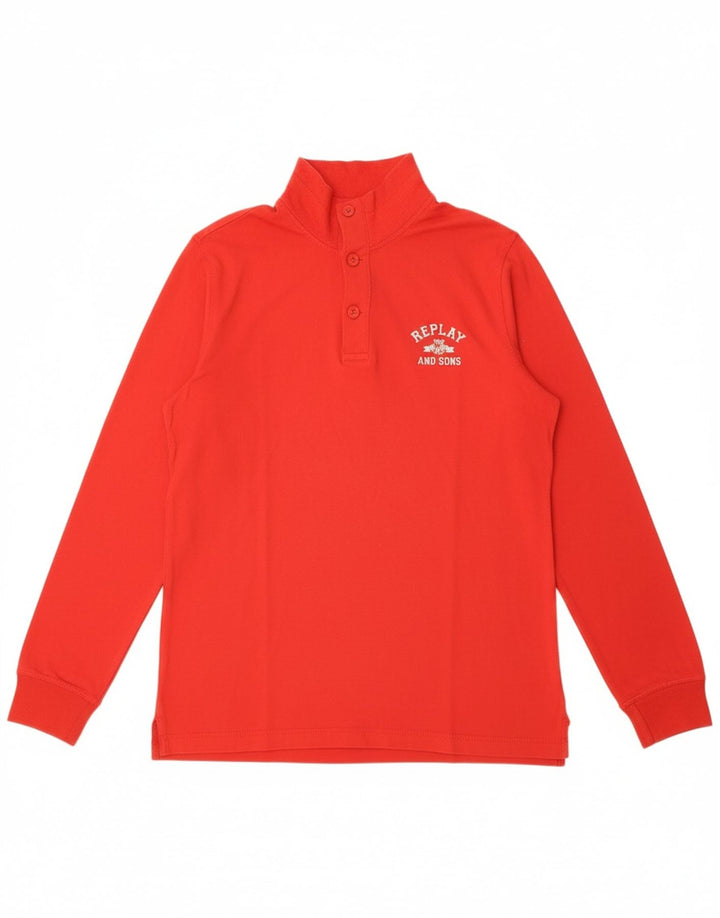 REPLAY Boys Graphic Top Long Sleeve 15-16 Years 2XL Red Vintage Replay and Second-Hand Replay from Messina Hembry 