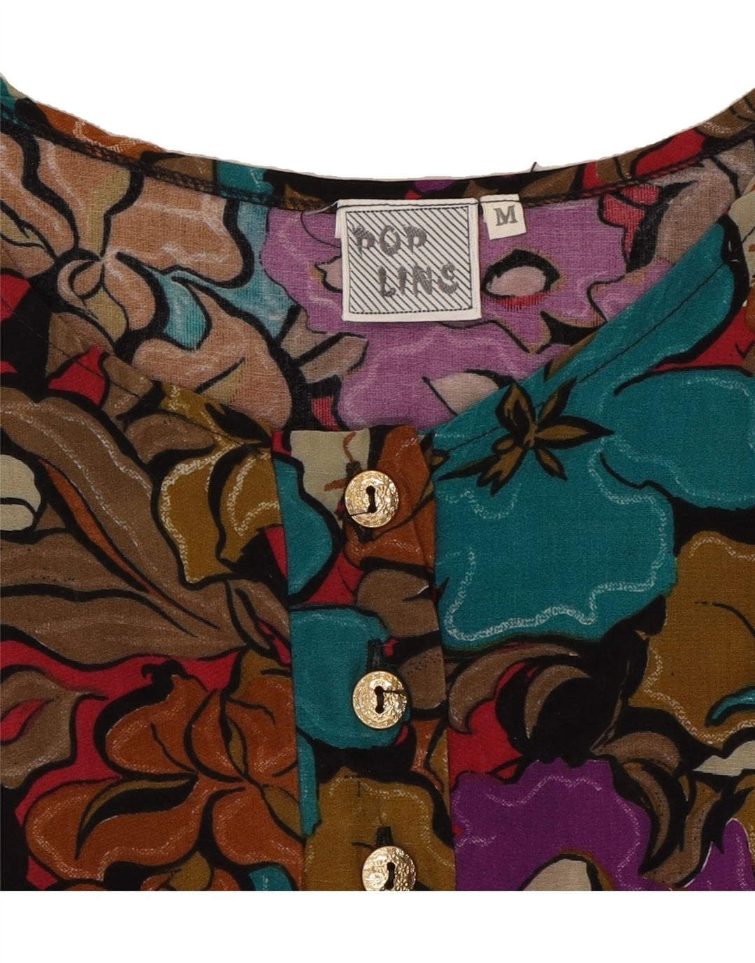 VINTAGE Womens Blouse Top UK 14 Medium Multicoloured Floral Vintage Vintage and Second-Hand Vintage from Messina Hembry 