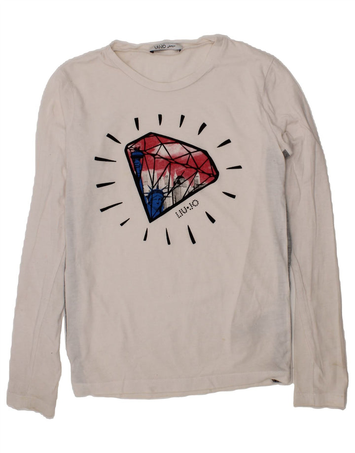 LIU JO JUNIOR Boys Graphic Top Long Sleeve 11-12 Years White Cotton Vintage Liu Jo junior and Second-Hand Liu Jo junior from Messina Hembry 