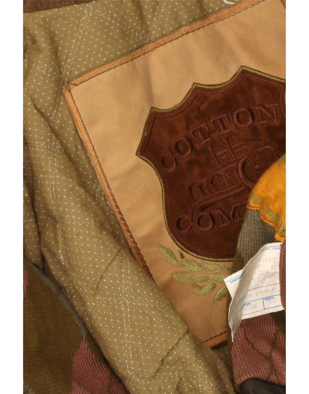 Vintage męska kurtka ze sztucznej skóry IT 50, duży poliester khaki