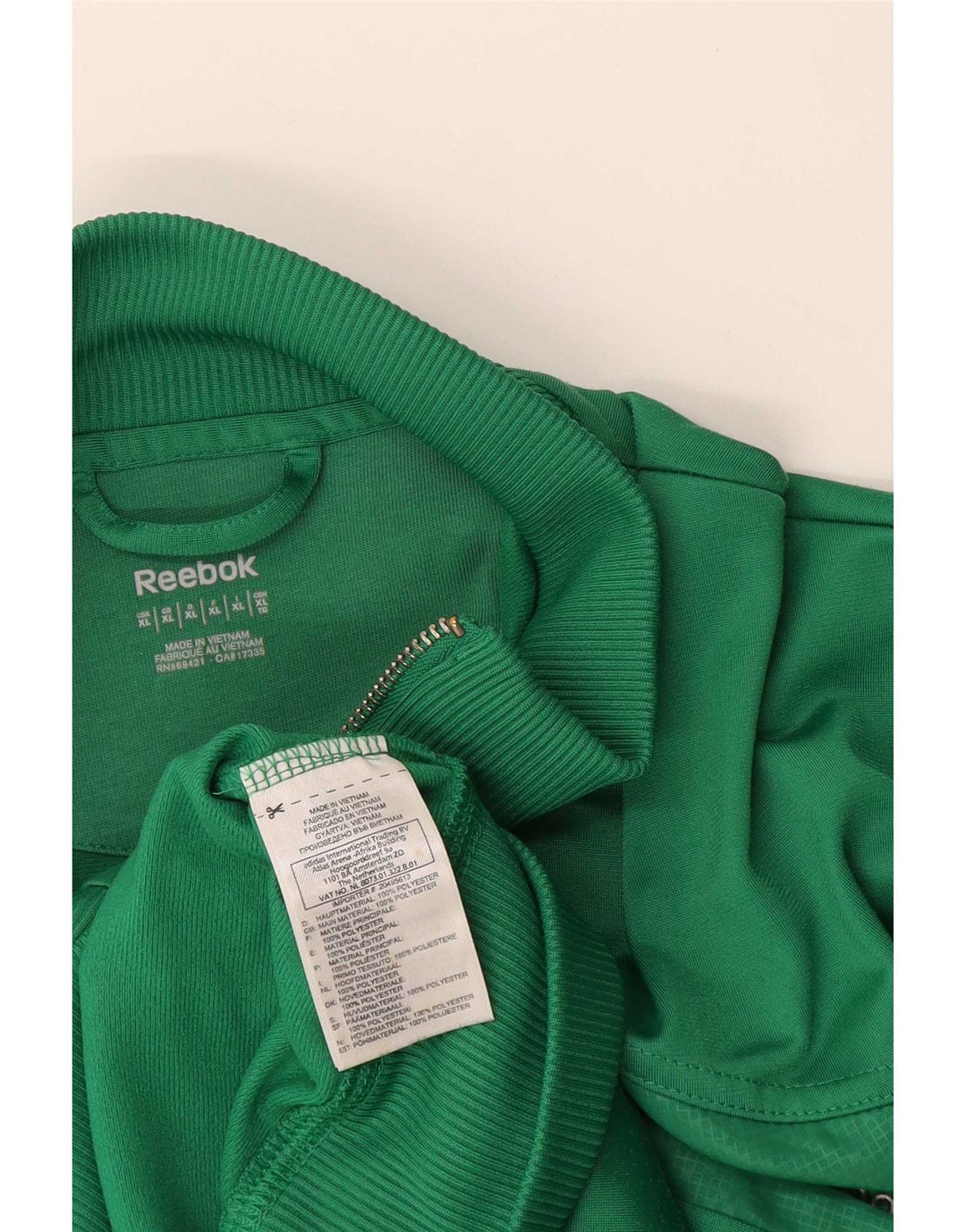 Męska kurtka dresowa Reebok XL Zielony poliester