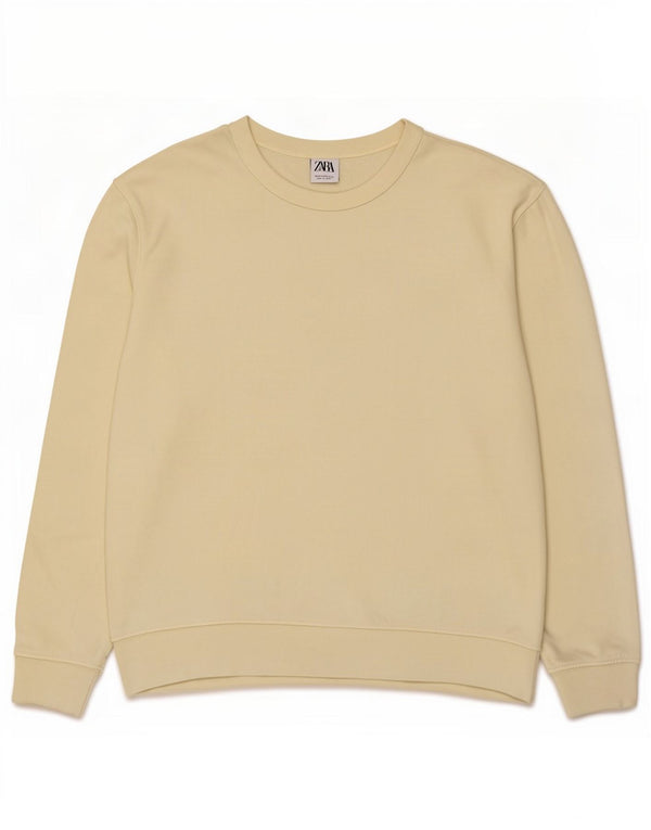 Męska bluza Zara Sweter, średnia żółta bawełna