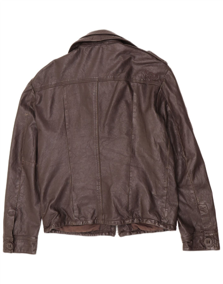 Męska skórzana kurtka wojskowa Superdry UK 42 XL brązowa