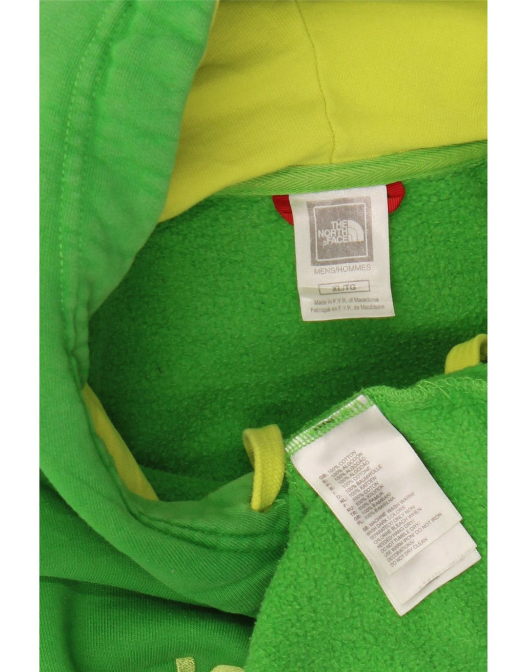 Męski sweter z kapturem i grafiką THE NORTH FACE XL, zielony, bawełniany