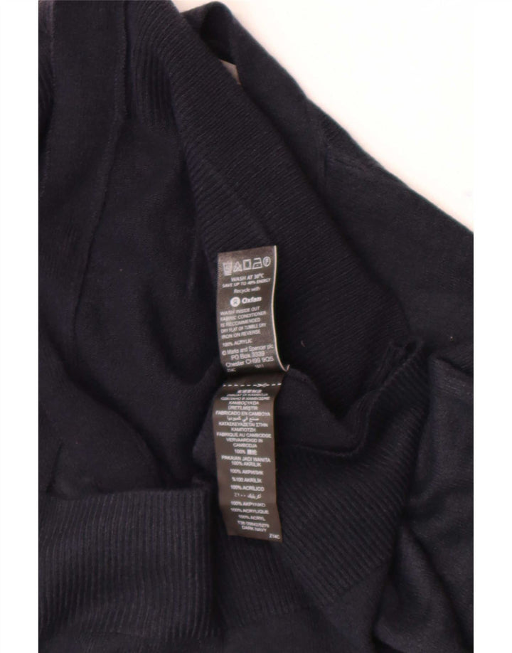 Marks & Spencer Damski sweter typu Crop Cardigan UK 12 Średni granatowy akryl