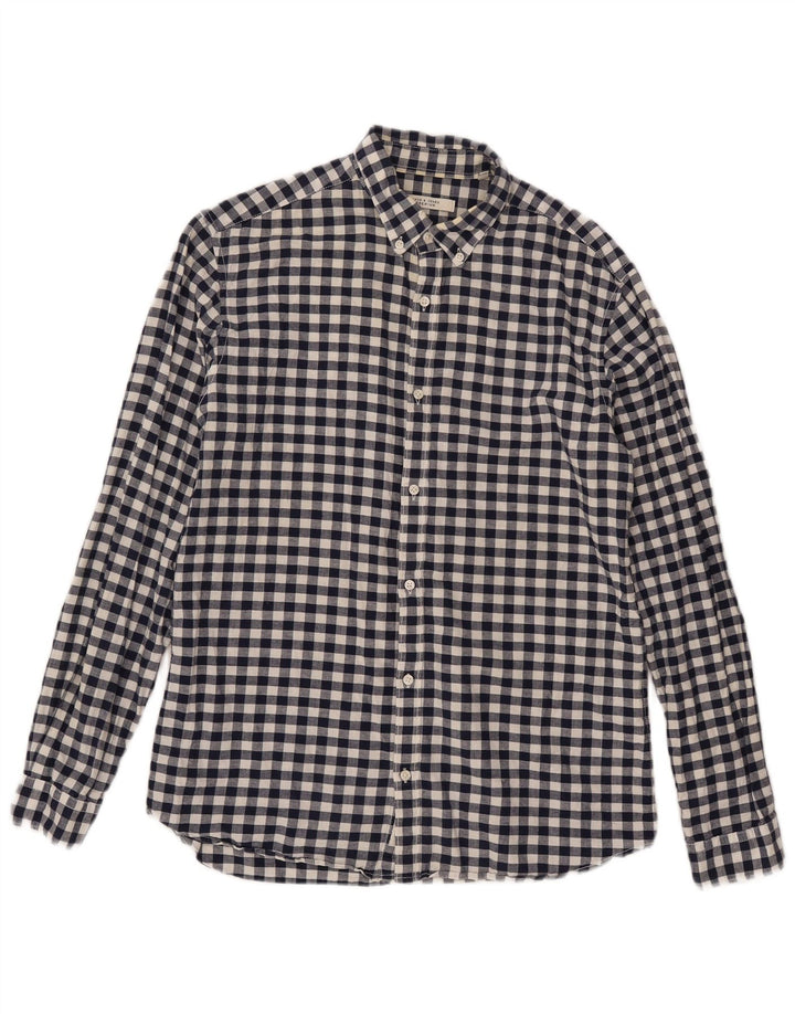Koszula męska Jack & Jones, średnia, granatowa, bawełniana kratka