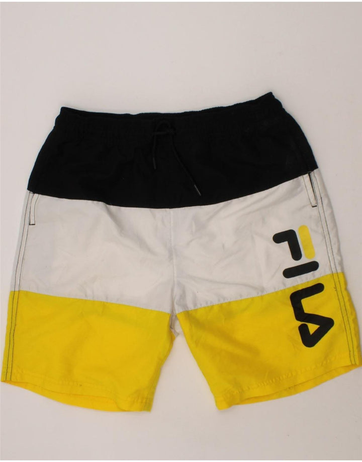 FILA Boys Graphic Sport Shorts 13-14 Years  Multicoloured Colourblock Vintage Fila and Second-Hand Fila from Messina Hembry 