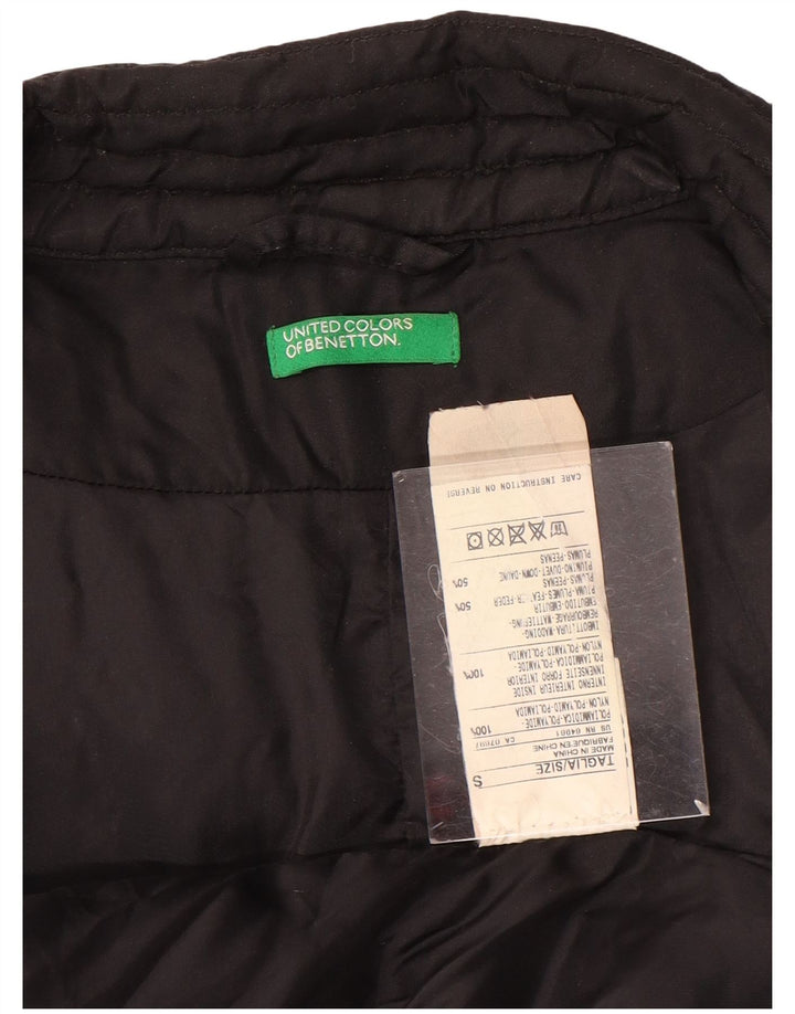 Damska kurtka motocyklowa Benetton Oversize, wyściełana, UK 10, mała, czarna, nylonowa