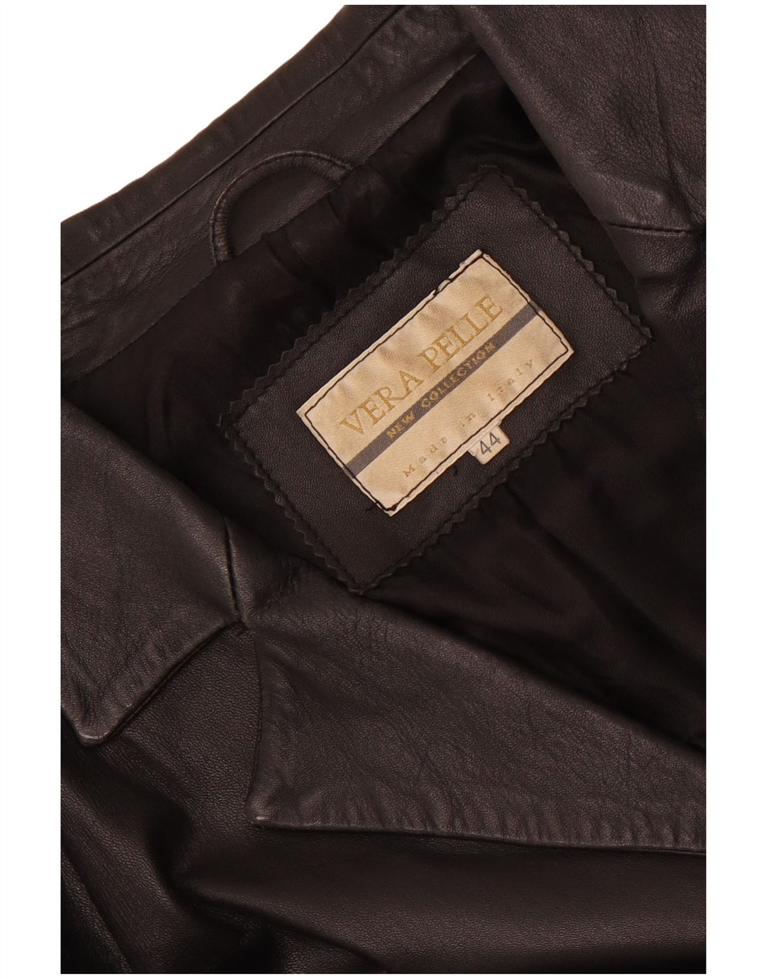 Vintage damski płaszcz skórzany IT 44 średniej czarnej skóry