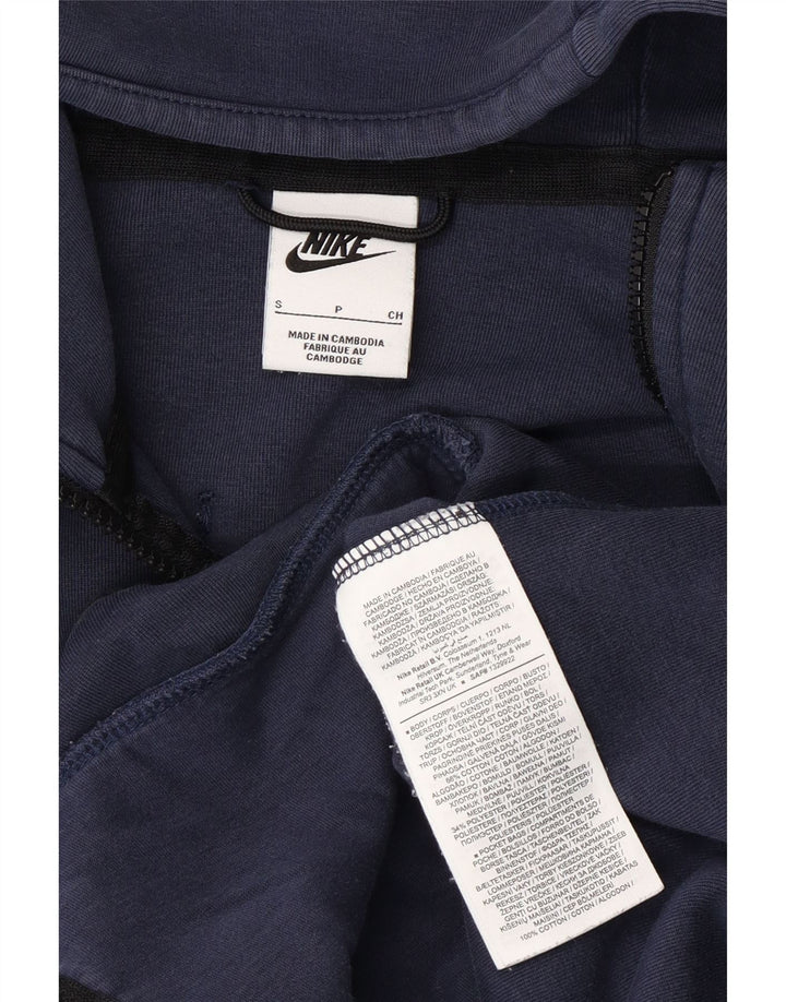 Męski sweter z kapturem i zamkiem Nike, mały, granatowy, bawełniany