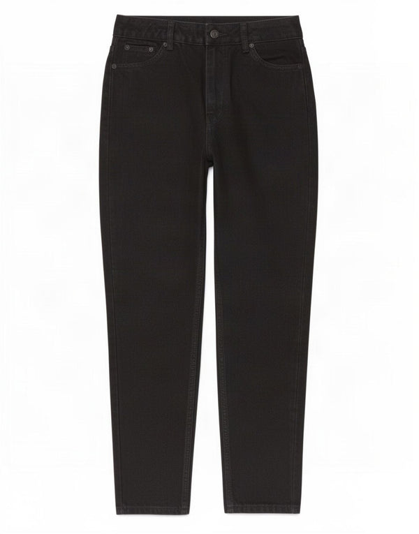 Damskie jeansy z wysokim stanem Topshop Mom W28 L27 Czarne bawełniane