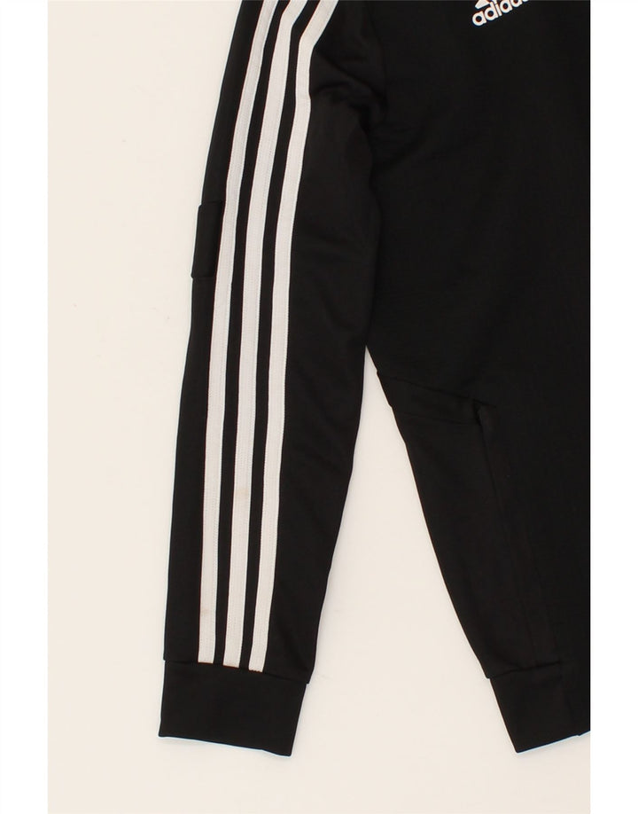 ADIDAS Boys Climalite Graphic Tracksuit Top Jacket 11-12 Years Black Vintage Adidas and Second-Hand Adidas from Messina Hembry 