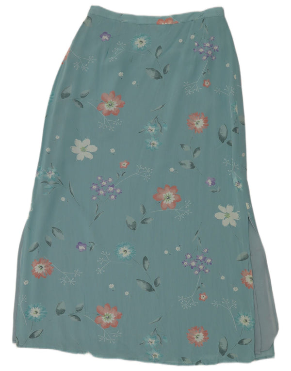 Damska spódnica Maxi Laura Ashley UK 14 Medium W30 Niebieska wiskoza w kwiaty