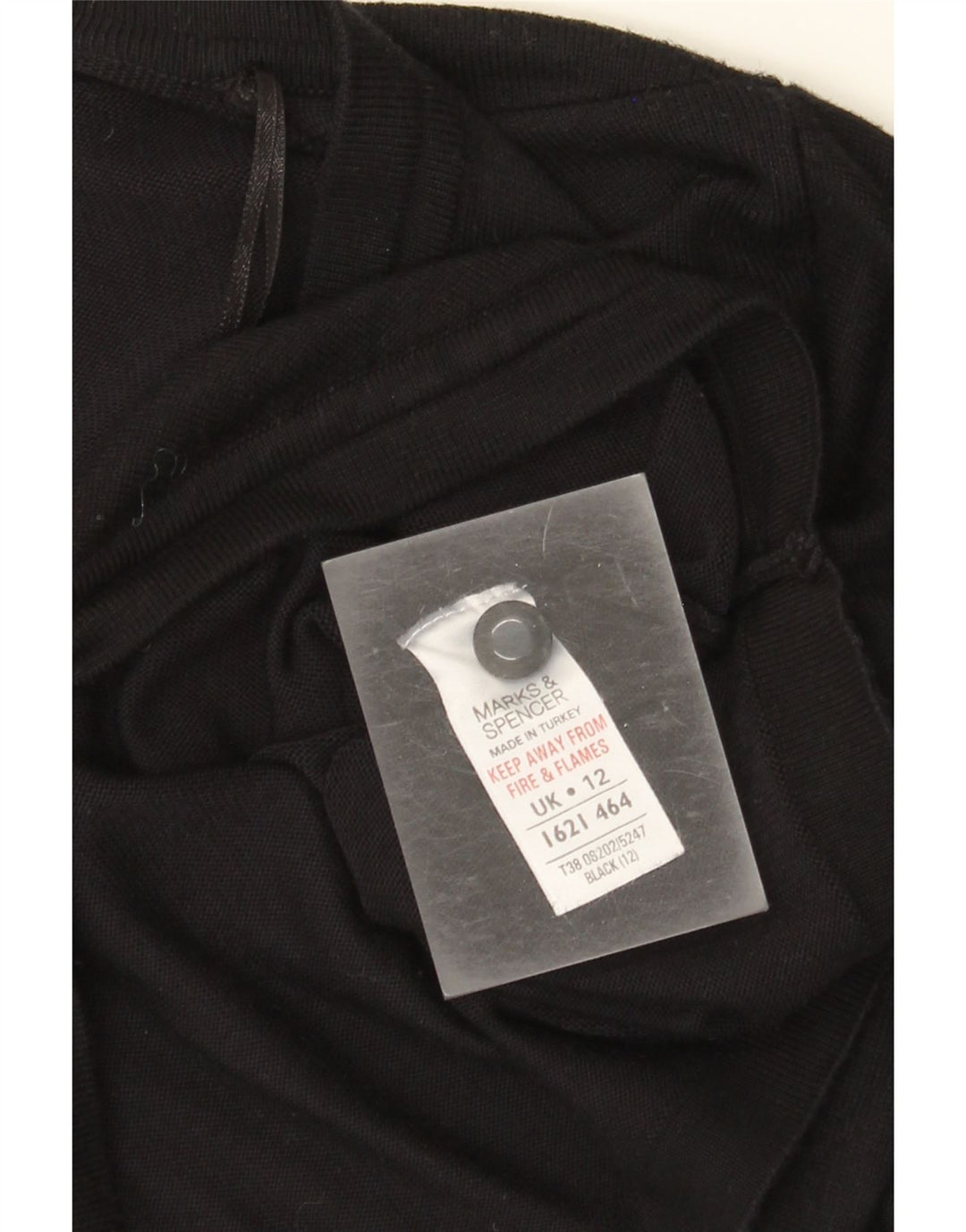 Marks & Spencer Krótki sweter damski UK 12 Średni czarny wiskoza