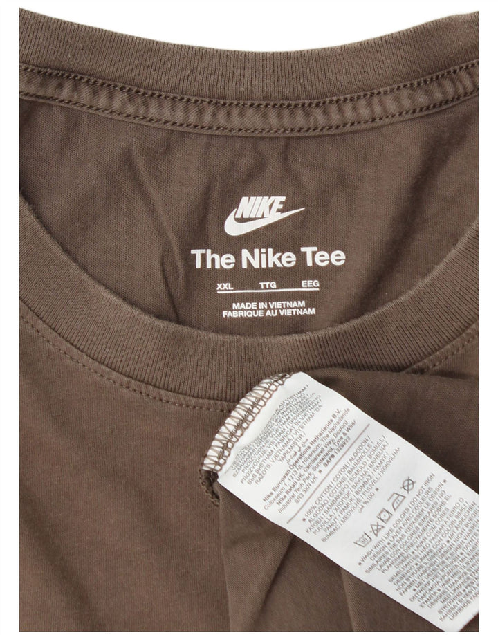 Męska koszulka T-shirt NIKE, 2XL, brązowa, bawełniana