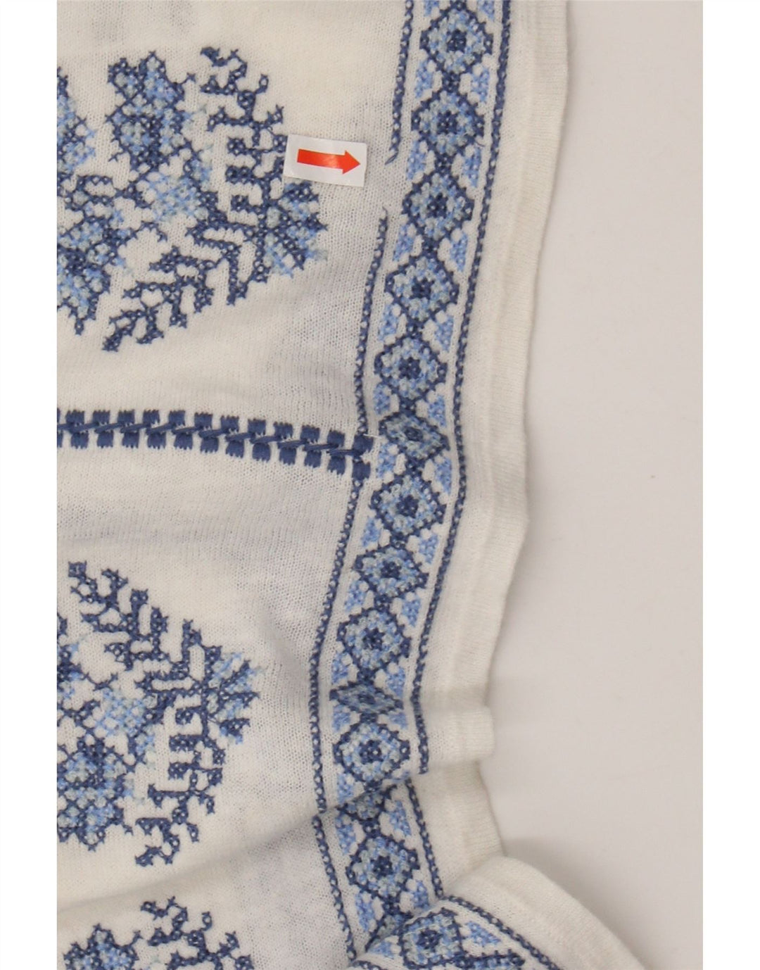 Damska bluzka MONSOON UK 16, duża, z lnu w kwiaty w kolorze złamanej bieli