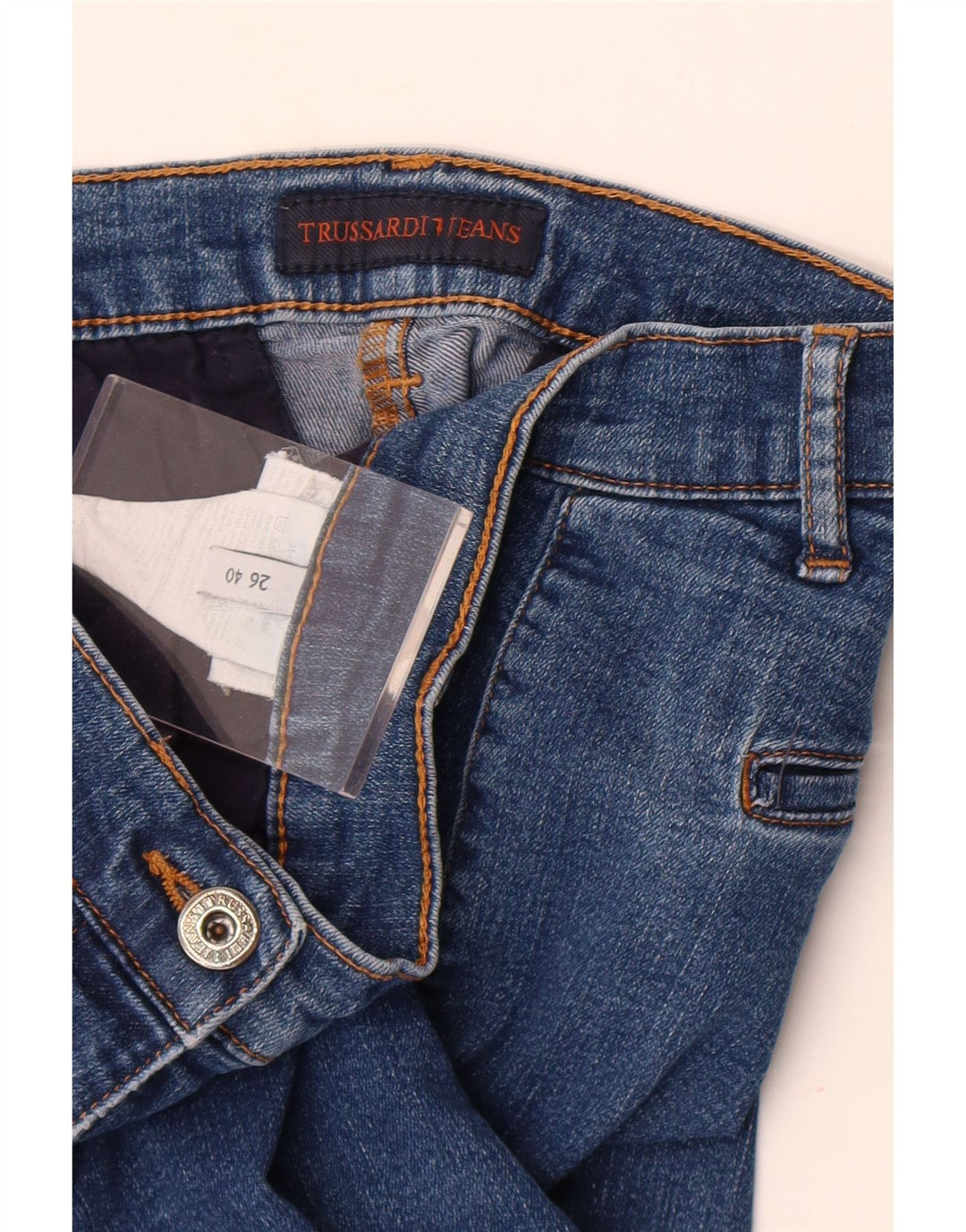 Damskie dżinsy rurki Trussardi IT 40 Small W26 L31 Niebieski poliester