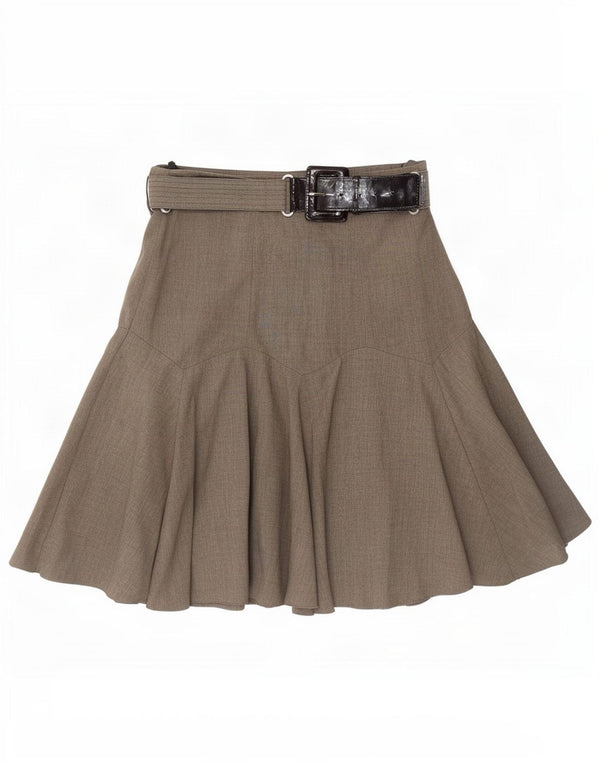 Marks & Spencer Rozkloszowana spódnica damska UK 12 Medium W30 Beżowy poliester