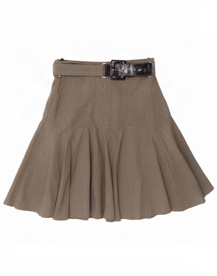 Marks & Spencer Rozkloszowana spódnica damska UK 12 Medium W30 Beżowy poliester