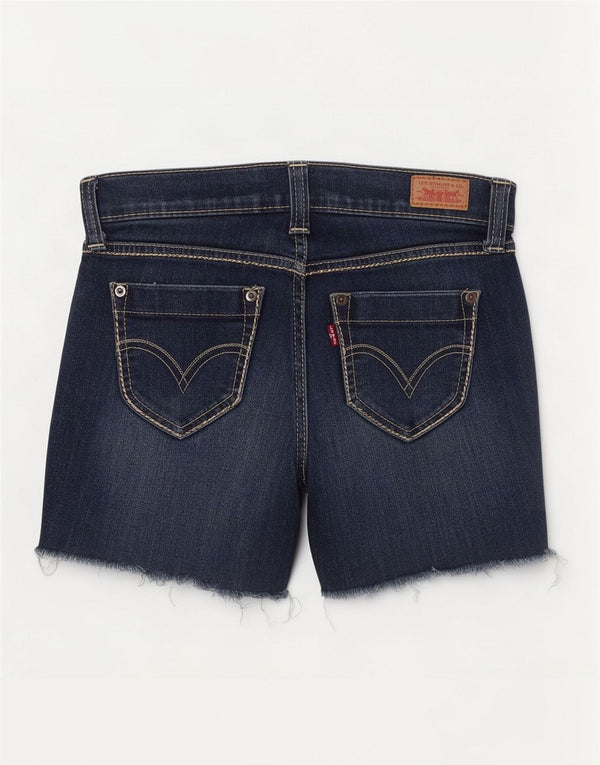 Damskie spodenki jeansowe Levi's 524 Super Low US 3 Small W26 Granatowa bawełna