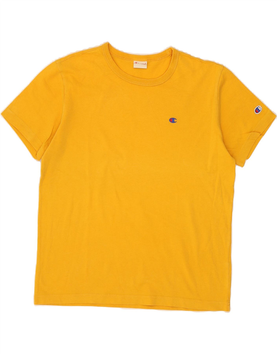 CHAMPION Mens T-Shirt Top Small Yellow Vintage Champion and Second-Hand Champion from Messina Hembry 