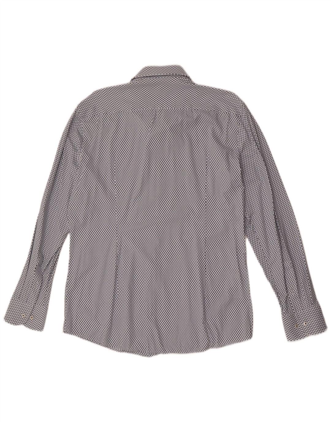 Męska koszula slim fit Hugo Boss, rozmiar 41 16, duża, niebieska, geometryczna poliamid