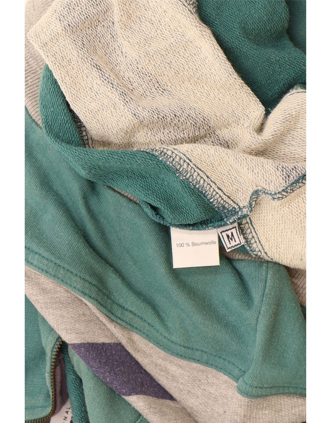 Męska bluza w stylu vintage o luźnym kroju z grafiką, w średnie zielone paski