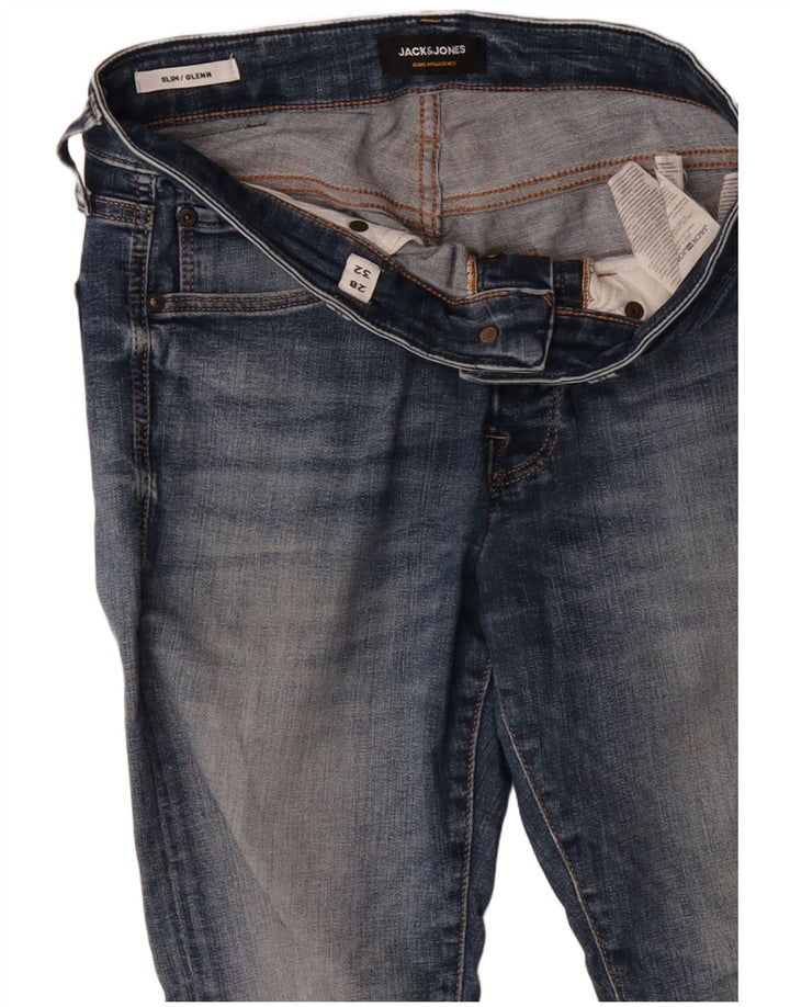 JACK & JONES Męskie jeansy GLENN Slim W28 L28 Granatowa bawełna