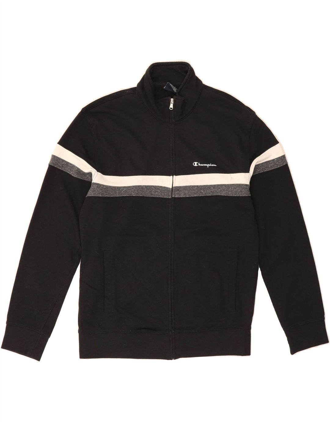 CHAMPION Mens Tracksuit Top Jacket Medium Black Colourblock Cotton Vintage Champion and Second-Hand Champion from Messina Hembry 
