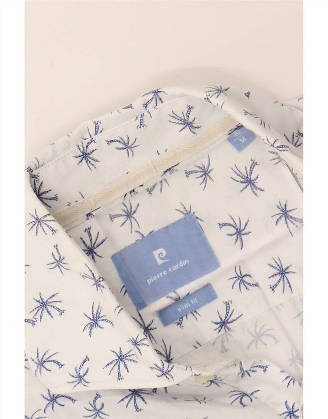 PIERRE CARDIN Mens Abstract Pattern Slim Fit Shirt Size 40 Medium White Vintage Pierre Cardin and Second-Hand Pierre Cardin from Messina Hembry 
