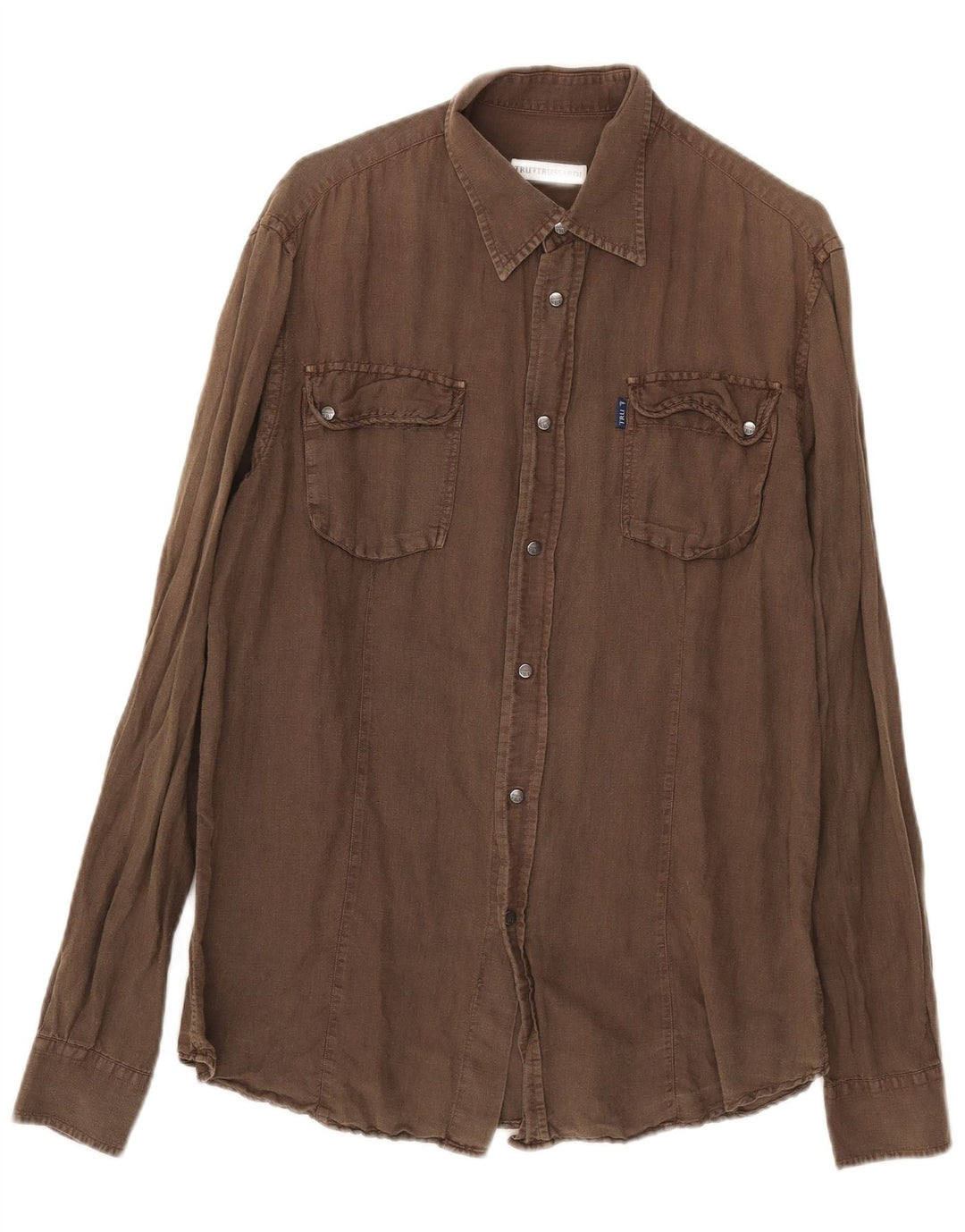 Koszula męska Trussardi, duża, lniana w kolorze khaki