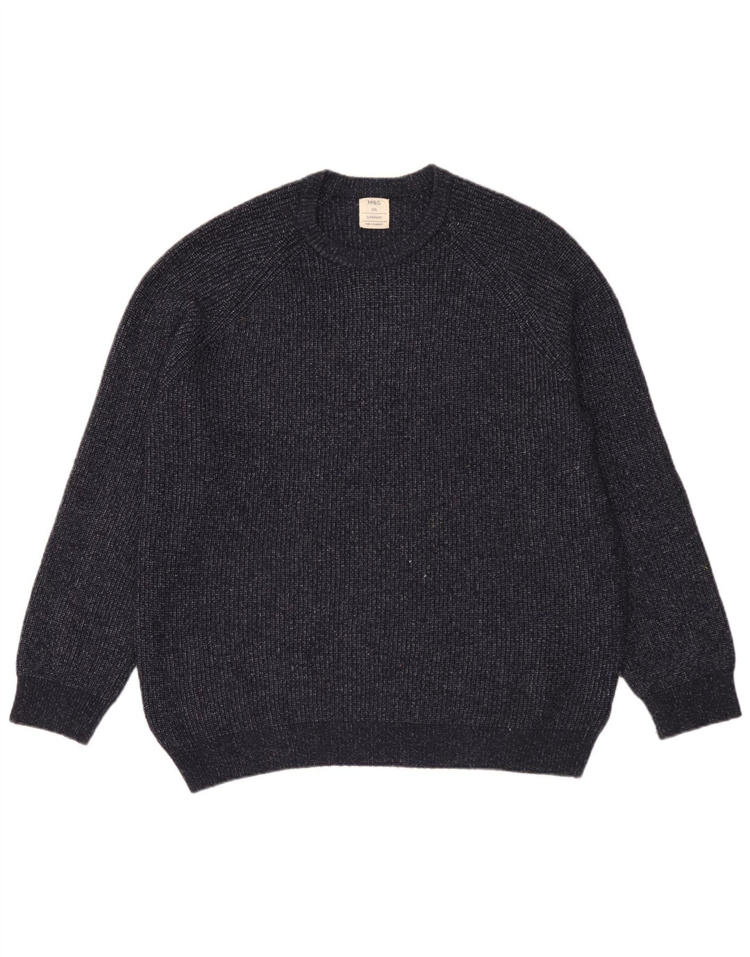 Marks & Spencer Męski sweter z okrągłym dekoltem 2XL Granatowy poliamid