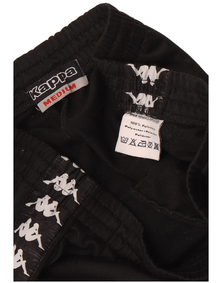 Męskie spodnie dresowe Kappa z grafiką, średni czarny poliester