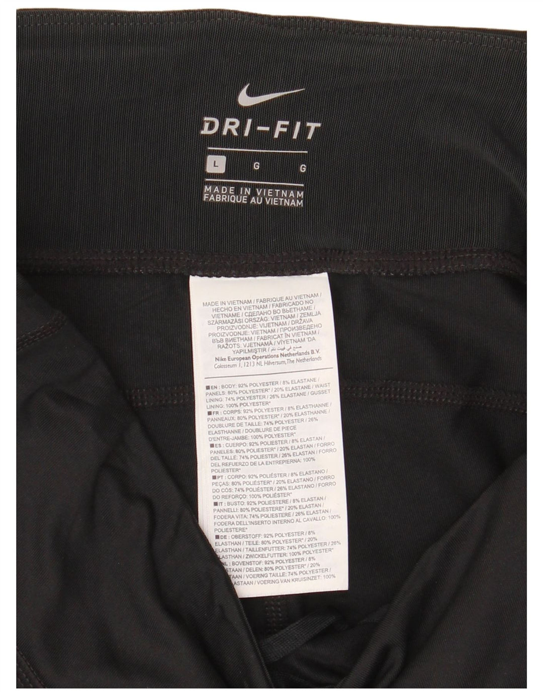 Damskie legginsy Nike Dri Fit UK 14, duże, czarne, poliestrowe
