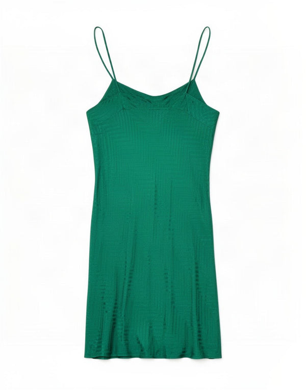 Damska wysoka sukienka na ramiączkach Topshop UK 8 Small Green Chevron Wiskoza