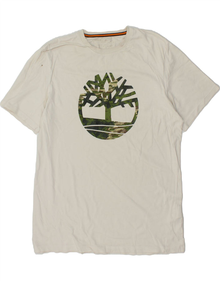 Męski T-shirt z grafiką TIMBERLAND, duży, biały