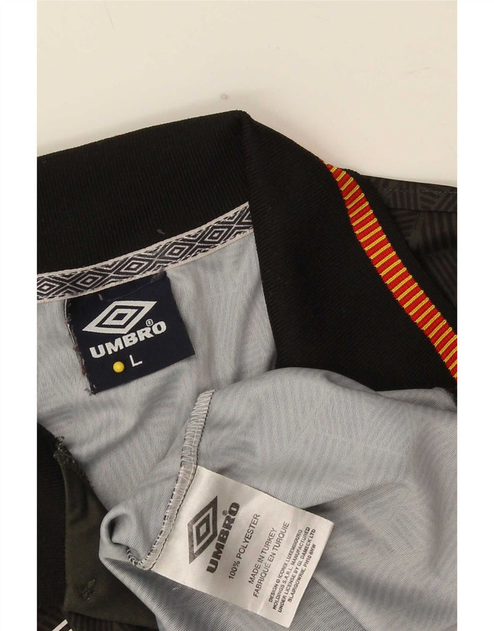 Męska koszulka polo Umbro, duża, geometryczna, khaki, poliester