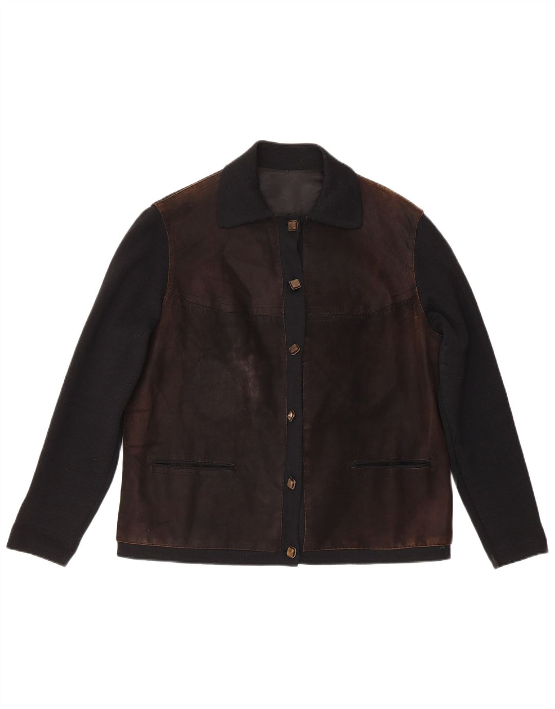 Damska kurtka bomber w stylu vintage o regularnym kroju IT 48 w kolorze średniego brązu