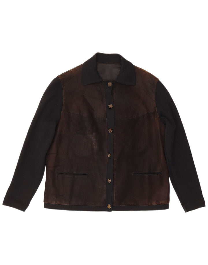 Damska kurtka bomber w stylu vintage o regularnym kroju IT 48 w kolorze średniego brązu