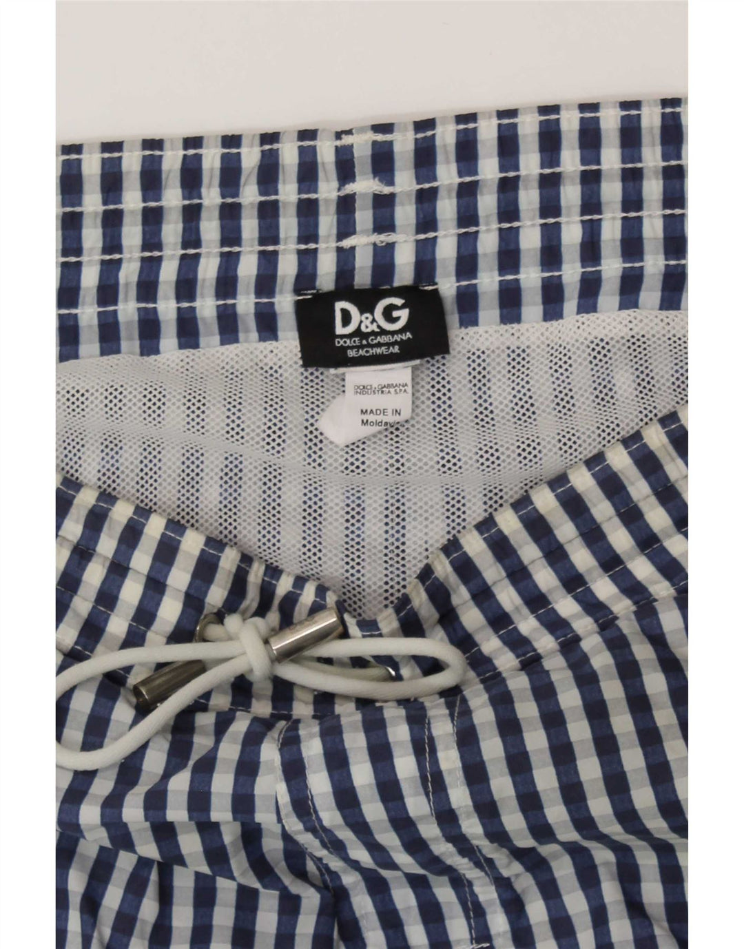 Męskie spodenki kąpielowe Dolce & Gabbana w dużą niebieską kratkę