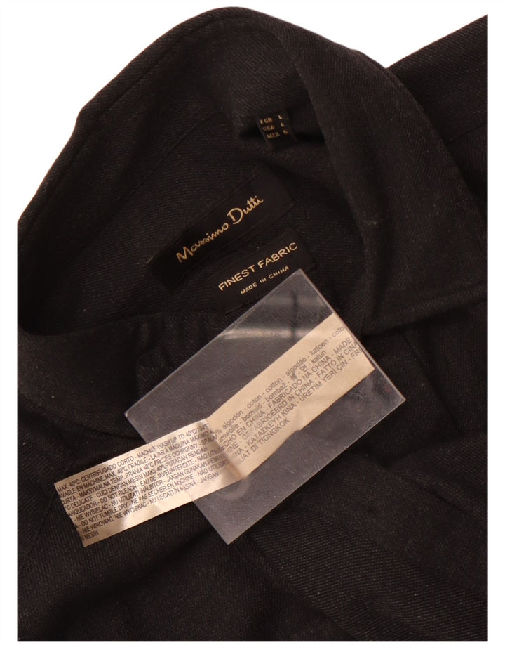 Koszula męska Massimo Dutti, duża, czarna, bawełniana